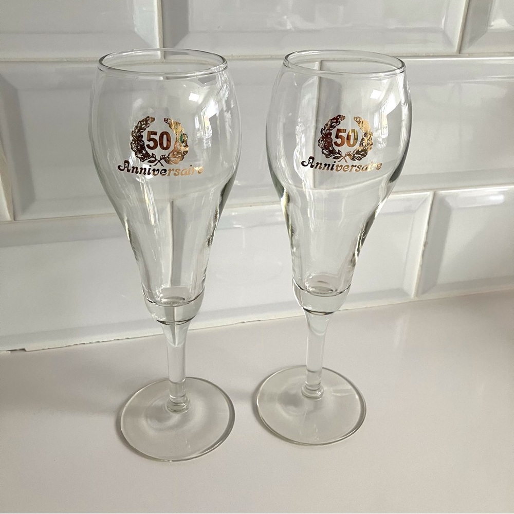 Champagne Glass gold design 50e Anniversaire